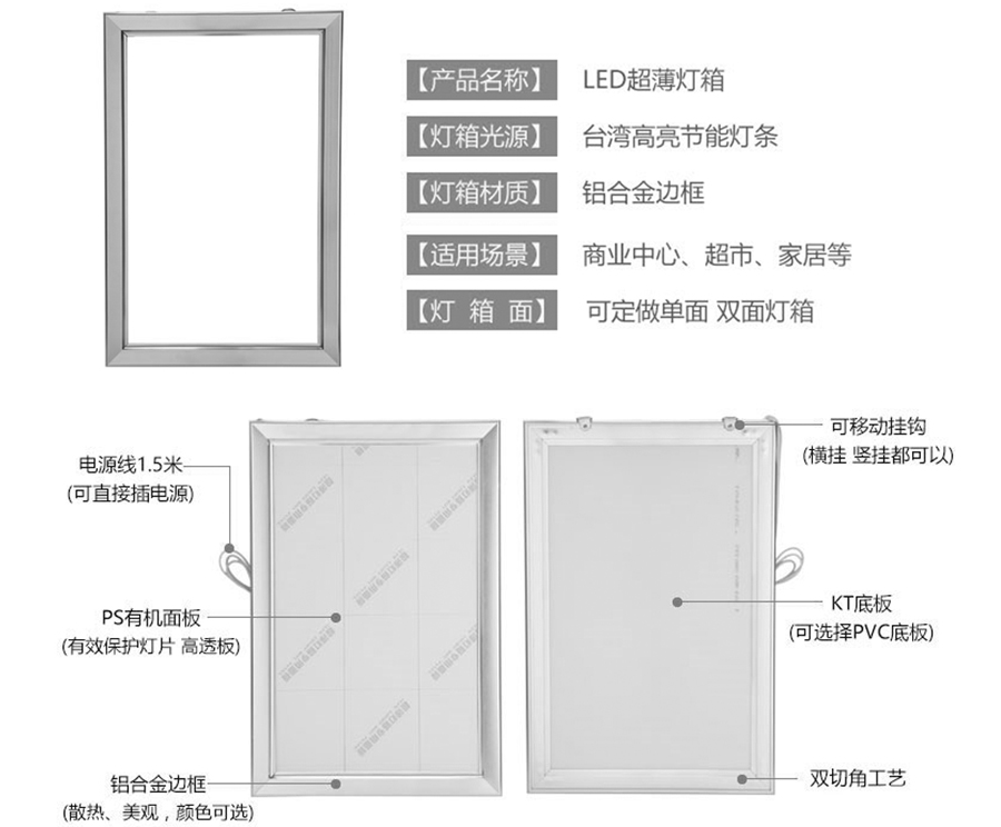 美容行业超薄灯箱